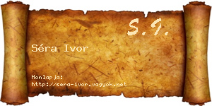 Séra Ivor névjegykártya
